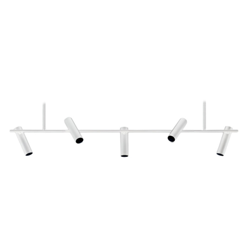 Colgante de aluminio blanco 5 luces GU10 móvil